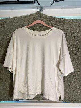 90 Degree By Reflex Cream Boxy Short Sleeve Crewneck Tee